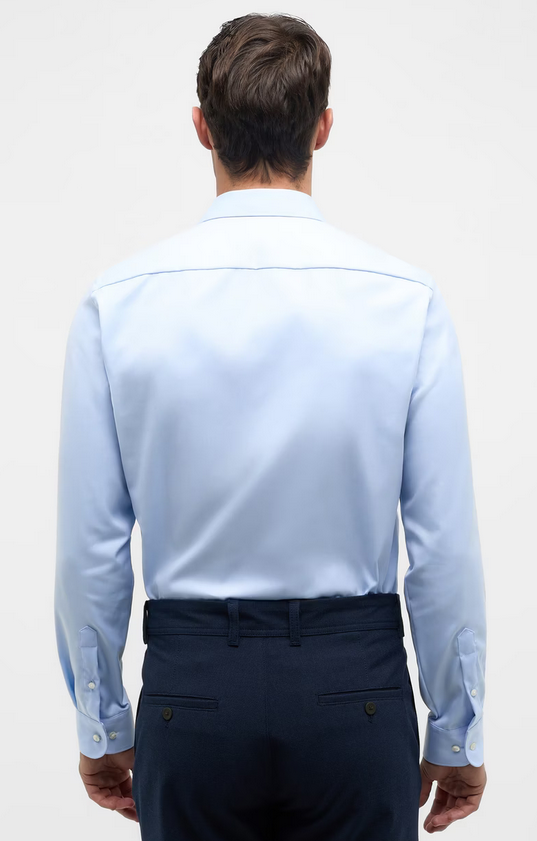 Eterna Slim Fit Cover Shirt Cutaway: Sky