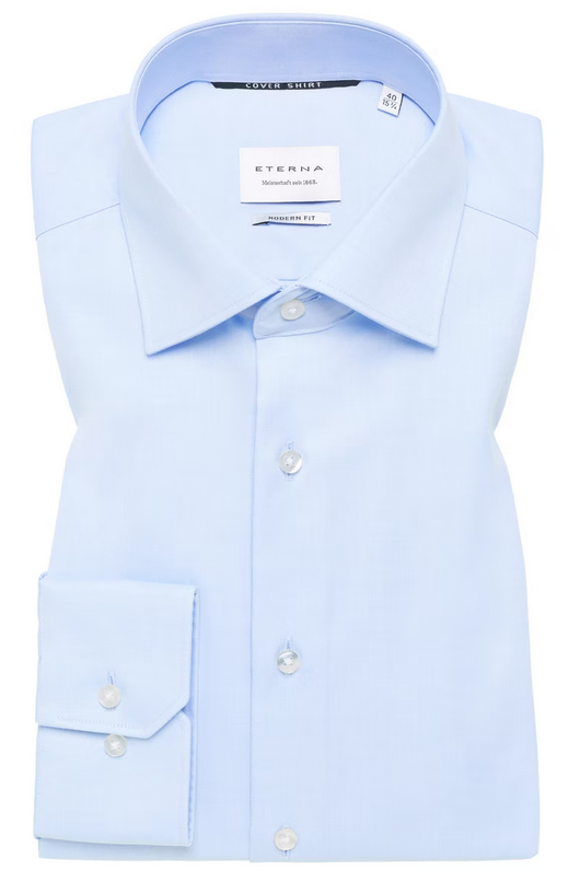 Eterna Modern Fit Cover Shirt Cutaway: Sky