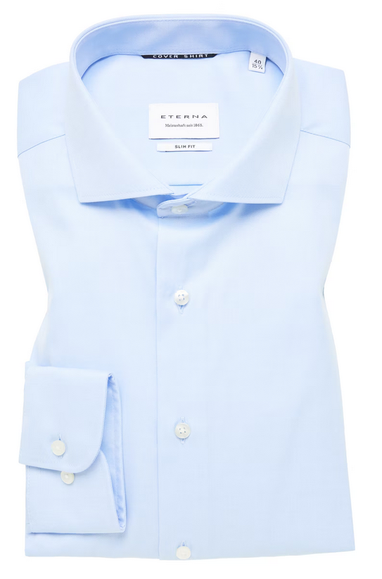 Eterna Slim Fit Cover Shirt Cutaway: Sky