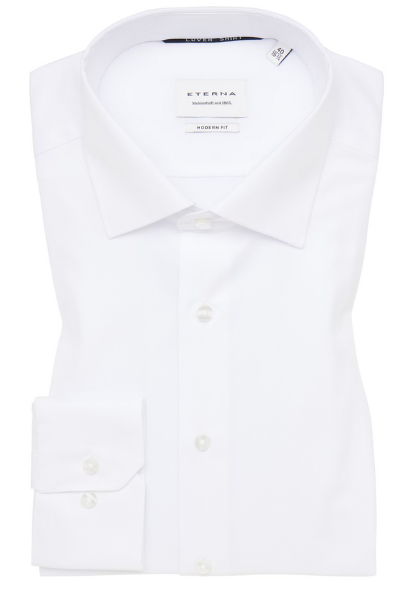 Eterna Modern Fit Cover Shirt Cutaway: White