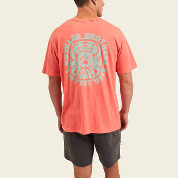 Howler Brothers Crab Idol Cotton T-Shirt: Coral