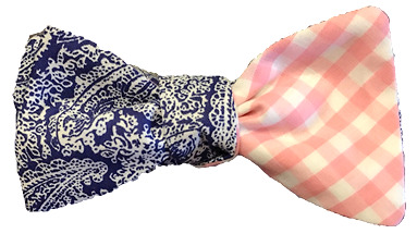 Craig Reagin Blue Paisley/Pink Gingham Bowtie