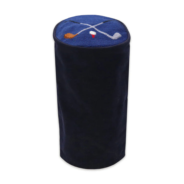Smathers and Branson Needlepoint Driver Cover: Crossed Clubs (Classic Navy)