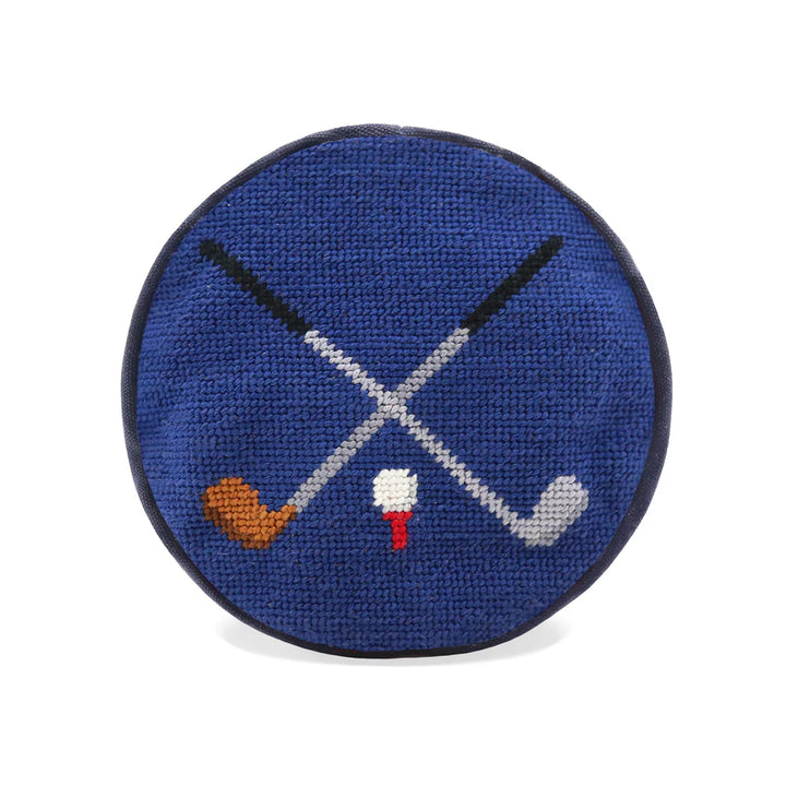 Smathers and Branson Needlepoint Driver Cover: Crossed Clubs (Classic Navy)