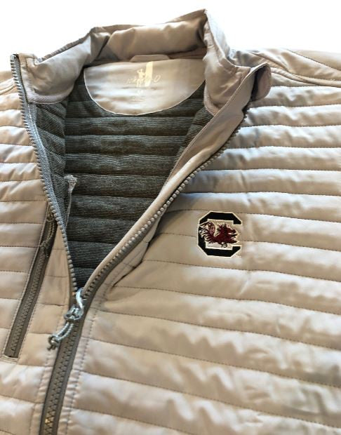 Johnnie-O University of South Carolina Block C Crosswind Quilted Performance Vest: Seal