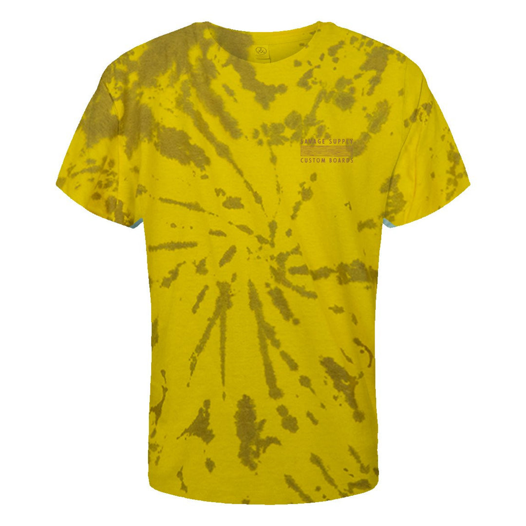 Savage Supply Custom Surfboads T-shirt: Yellow Spiral