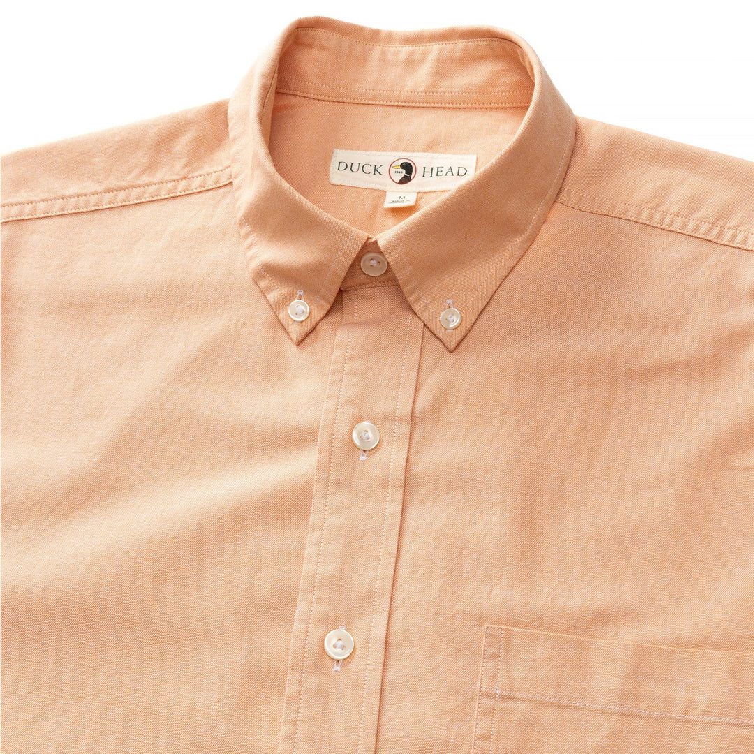 Duckhead Cotton Oxford Sport Shirt - Morris Solid: Almost Apricot