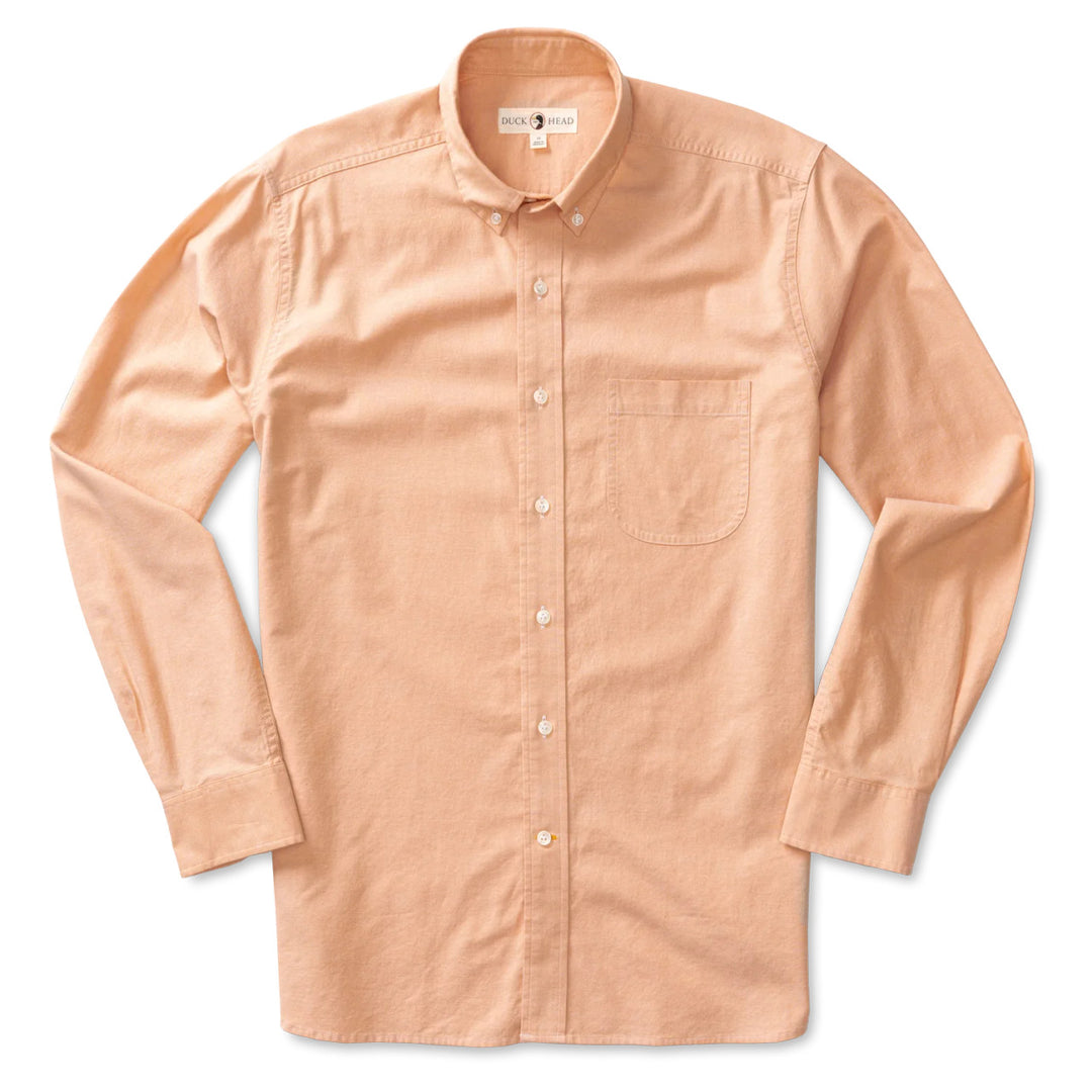 Duckhead Cotton Oxford Sport Shirt - Morris Solid: Almost Apricot