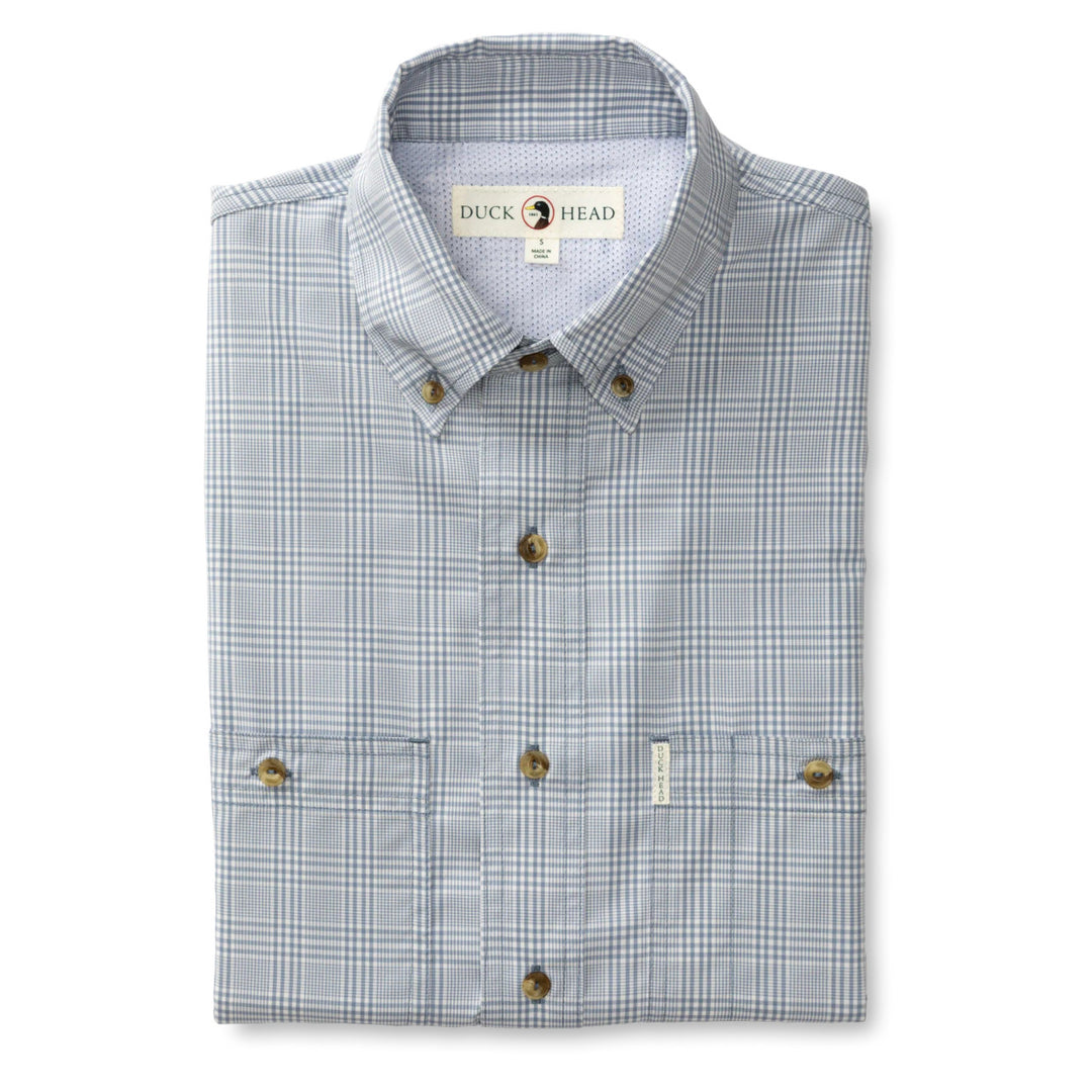 Duckhead Performance Poplin Guide Shirt - Canton Plaid: Tempest Blue