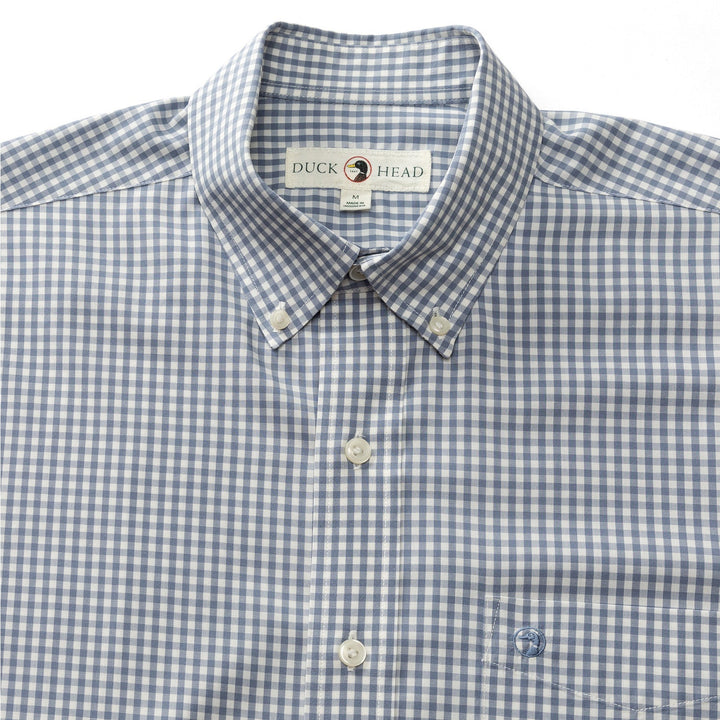 Duckhead Performance Poplin Sport Shirt - Walton Gingham: Tempest Blue