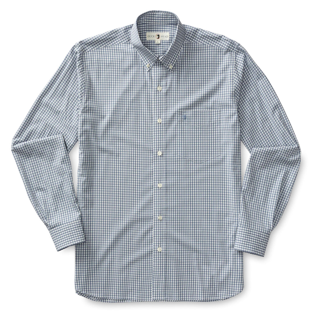 Duckhead Performance Poplin Sport Shirt - Walton Gingham: Tempest Blue