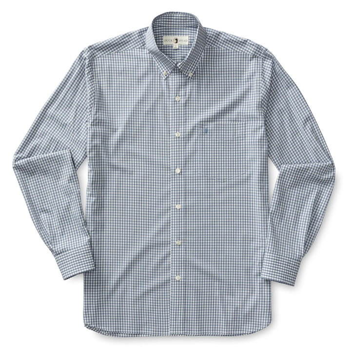 Duckhead Performance Poplin Sport Shirt - Walton Gingham: Tempest Blue