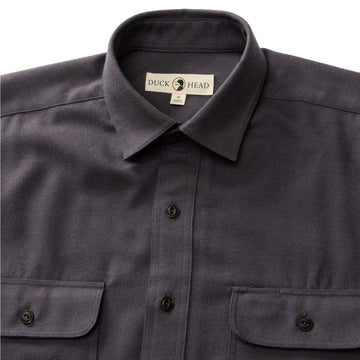 Duck Head Performance Flannel Sport Shirt Caldwell Solid: Cast Iron