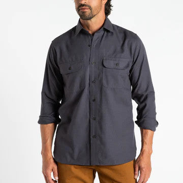 Duck Head Performance Flannel Sport Shirt Caldwell Solid: Cast Iron