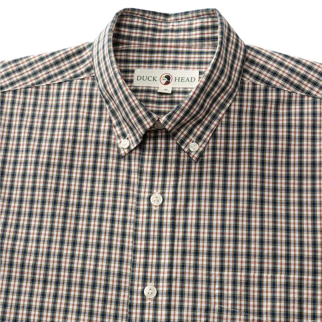 Duck Head Cotton Poplin Sport Shirt: Hatcher Plaid - Navy