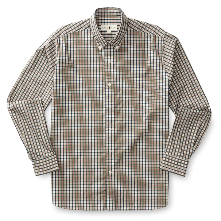 Duck Head Cotton Poplin Sport Shirt: Hatcher Plaid - Navy