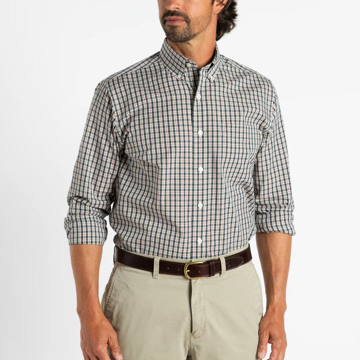 Duck Head Cotton Poplin Sport Shirt: Hatcher Plaid - Navy