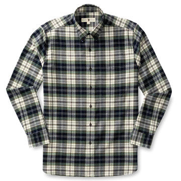 Duck Head Cotton Flannel Sport Shirt Becker Plaid: Dark Plaid