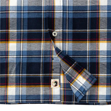 Duck Head Cotton Flannel Sport Shirt Sullivan Plaid: Navy