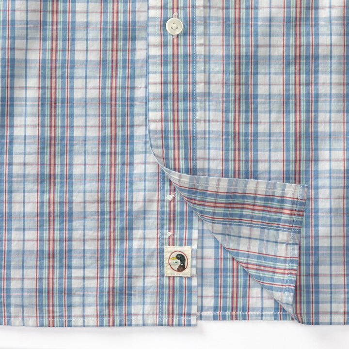 Duck Head Hayford Plaid Cotton Poplin Sport Shirt: Lure Blue