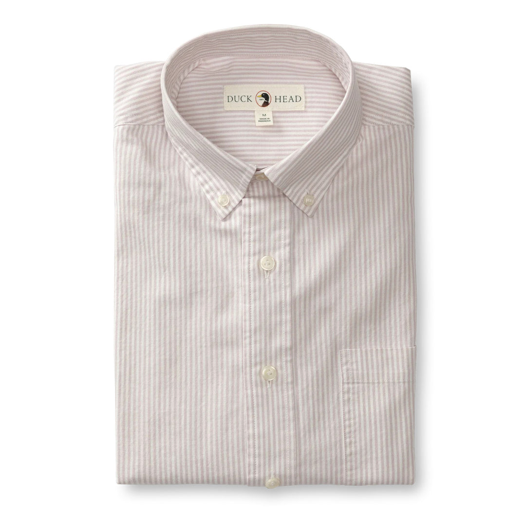 Duck Head Cotton Collins Stripe Oxford Sport Shirt: Faded Peri