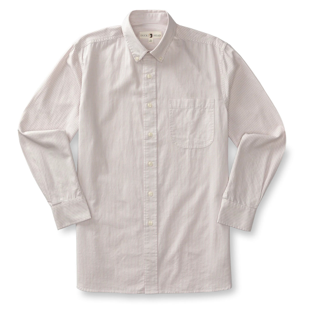 Duck Head Cotton Collins Stripe Oxford Sport Shirt: Faded Peri