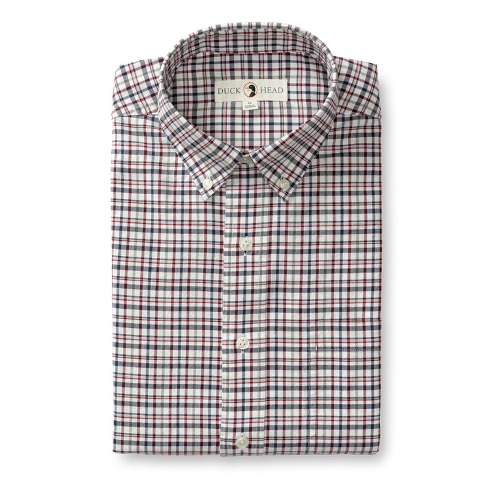 Duck Head Dafton Plaid Cotton Oxford Sport Shirt: Navy