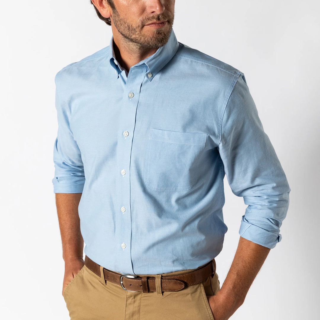 Duck Head Morris Cotton Oxford Sport Shirt: Lake Blue
