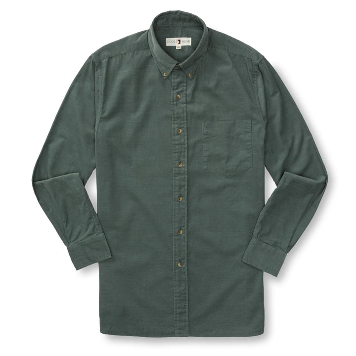 Duck Head Whitman Corduroy Sport Shirt: Balsam Green