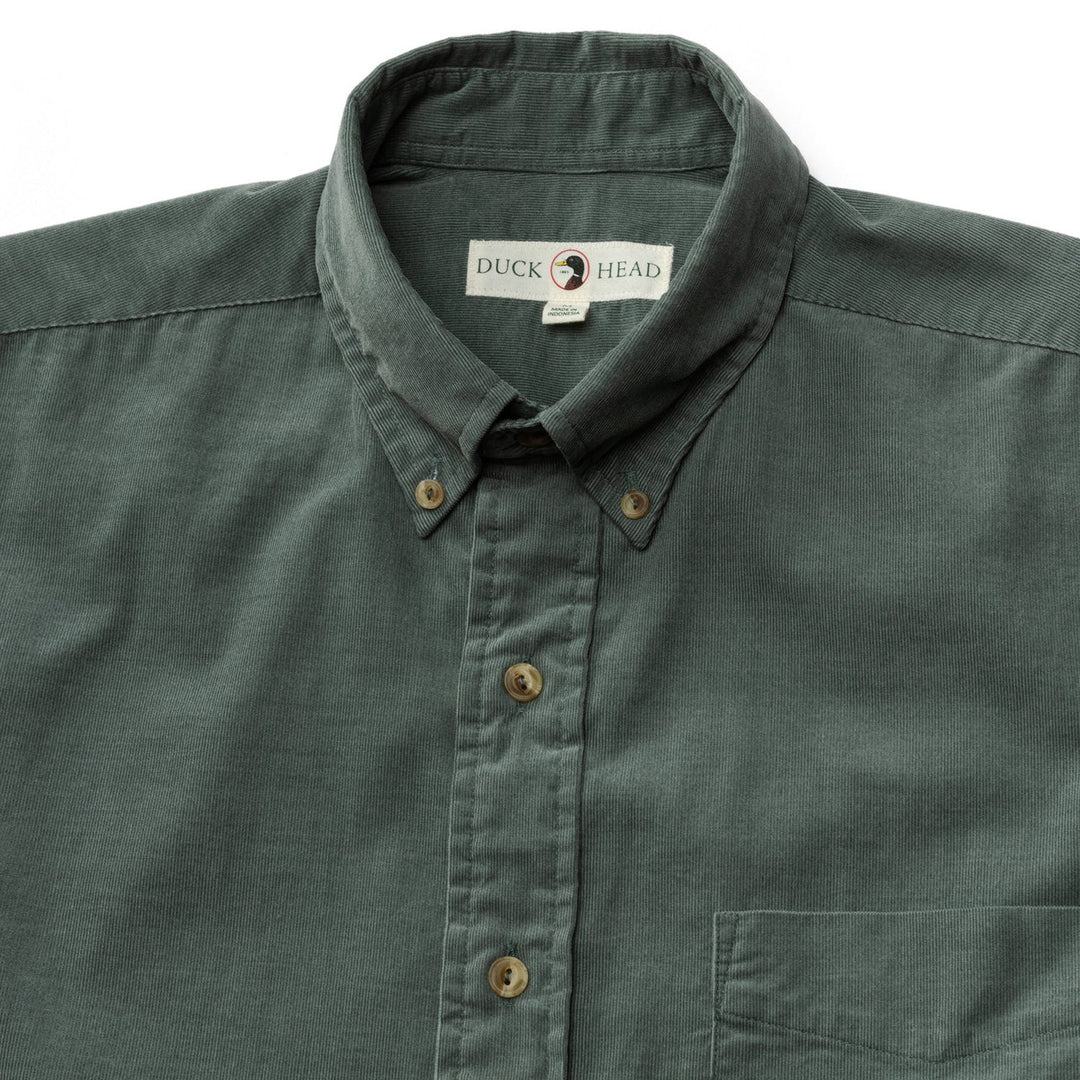 Duck Head Whitman Corduroy Sport Shirt: Balsam Green