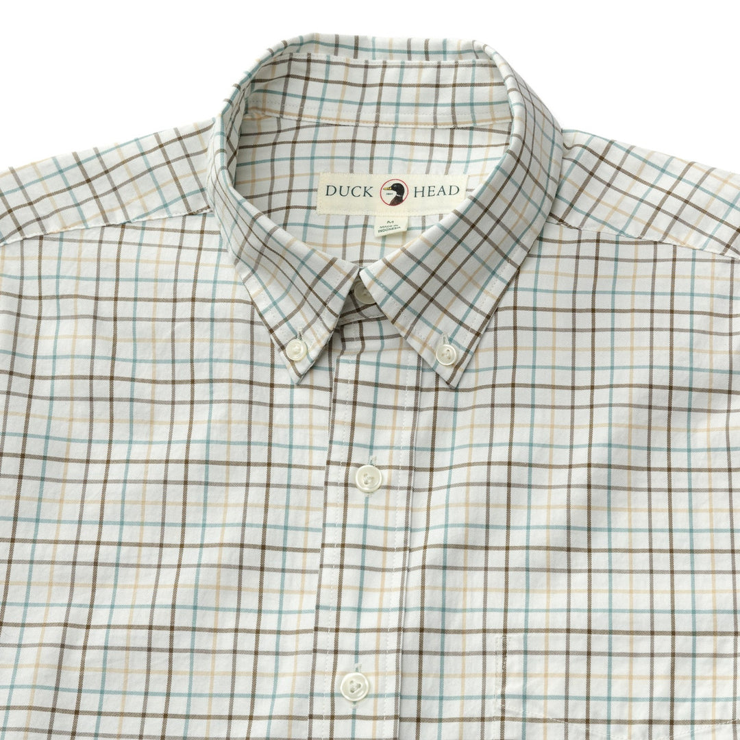 Duck Head Joyner Plaid Cotton Twill Sport Shirt: Midnight Olive