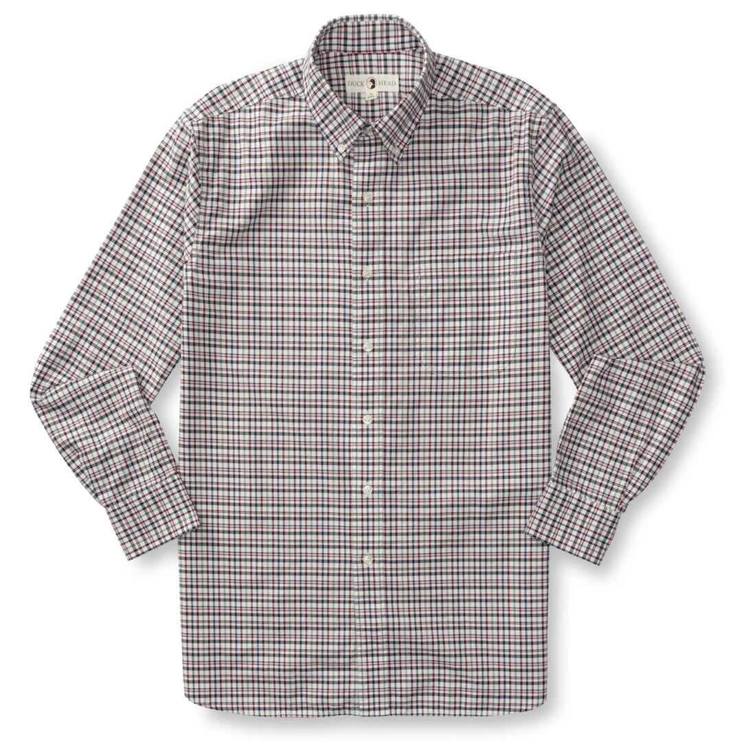 Duck Head Dafton Plaid Cotton Oxford Sport Shirt: Navy