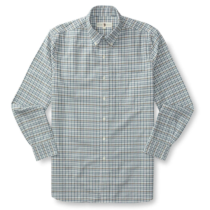 Duck Head Dafton Plaid Cotton Oxford Sport Shirt: Stone Blue