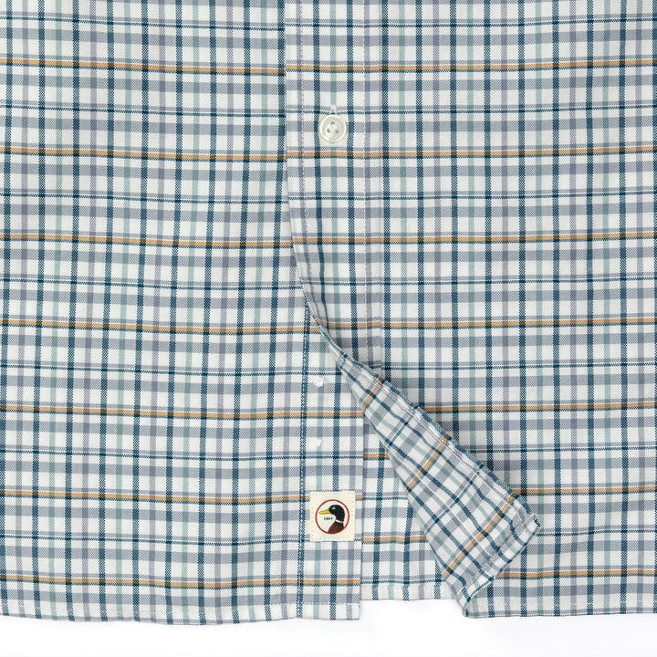 Duck Head Dafton Plaid Cotton Oxford Sport Shirt: Stone Blue