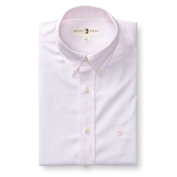 Duck Head Cotton Oxford Sport Shirt: Pale Pink