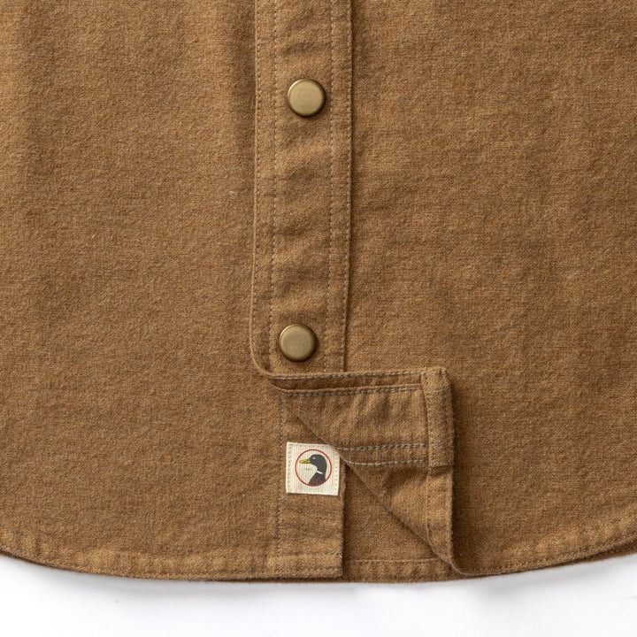 Duck Head Brushed Canvas Snap Shirt Pyne Solid: Bronze Brown