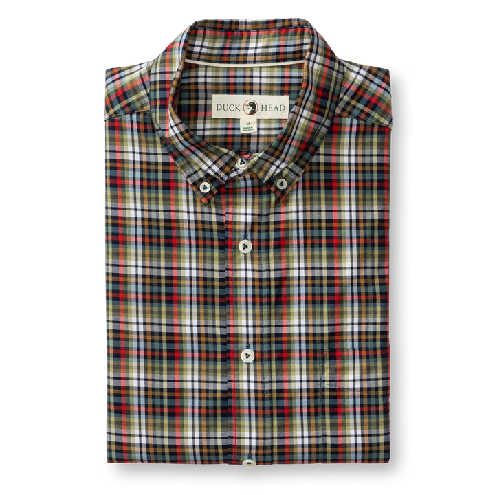 Duck Head Cotton Twill Sport Shirt: Maritime Blue