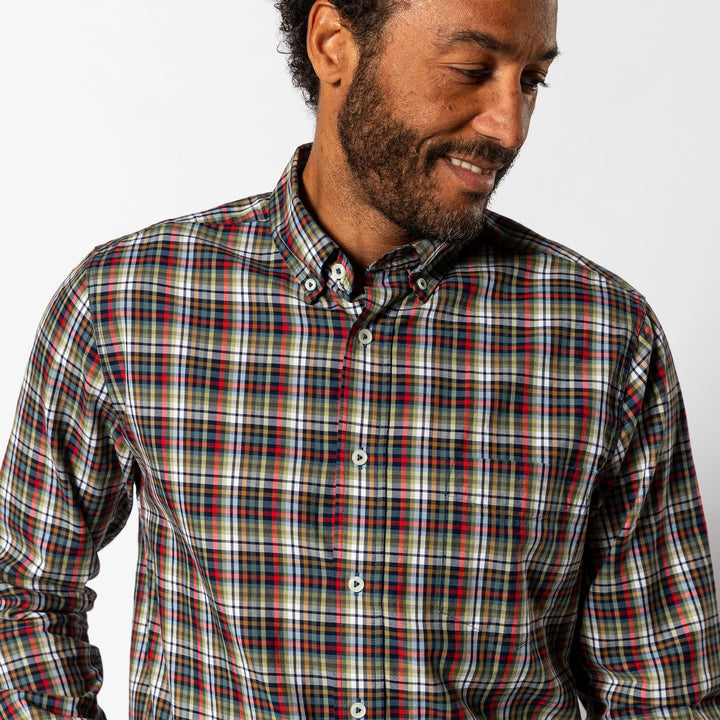 Duck Head Cotton Twill Sport Shirt: Maritime Blue