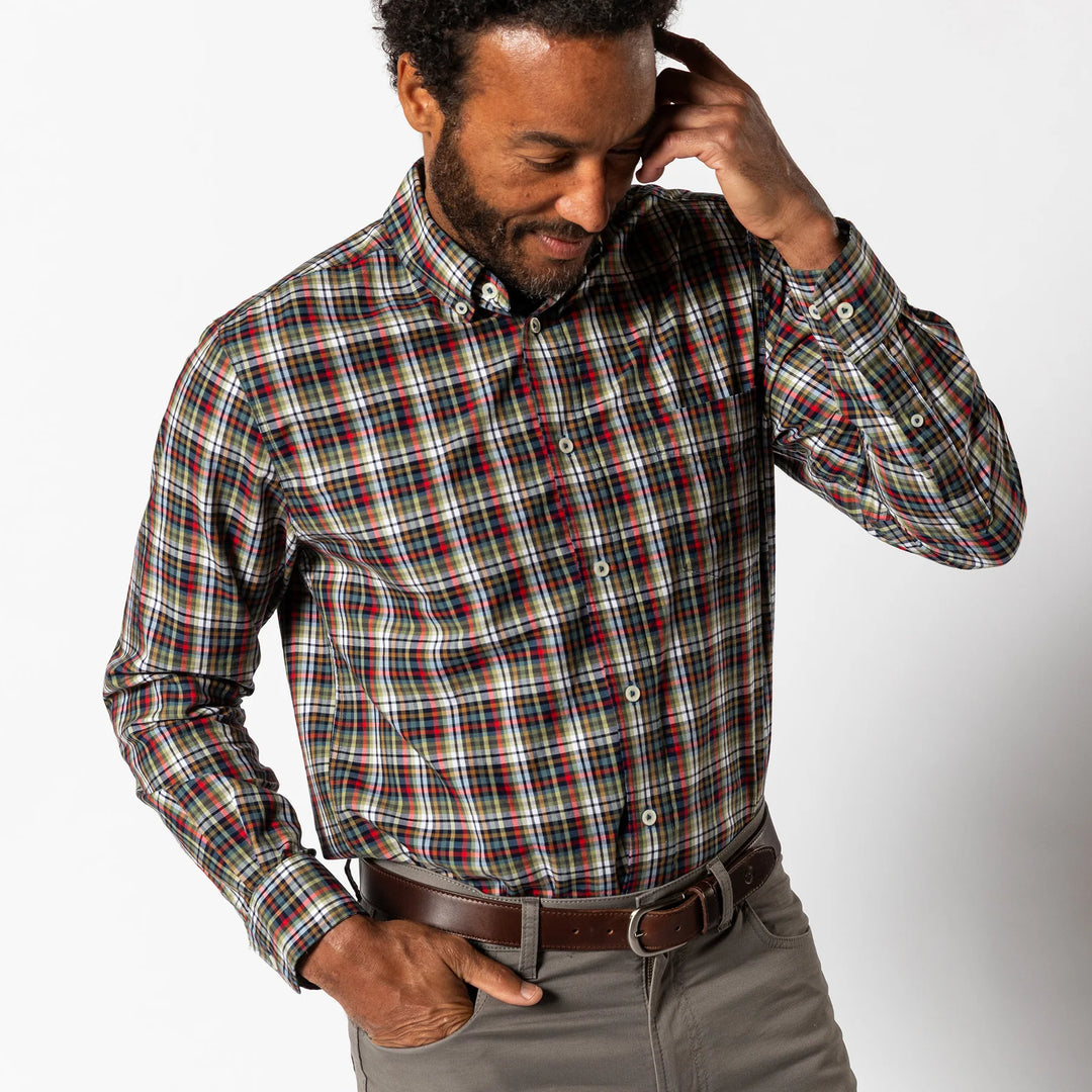 Duck Head Cotton Twill Sport Shirt: Maritime Blue