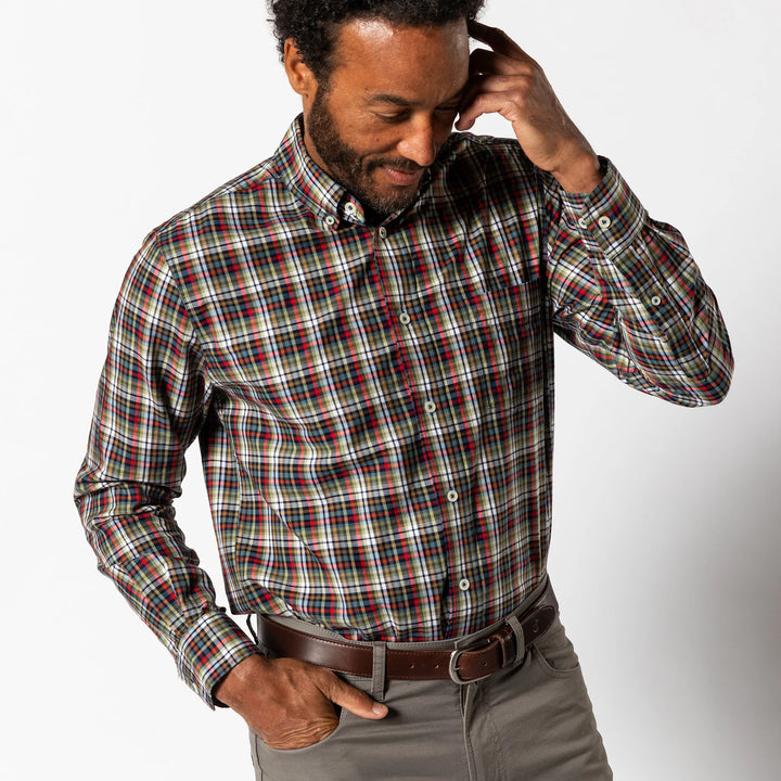 Duck Head Cotton Twill Sport Shirt: Maritime Blue