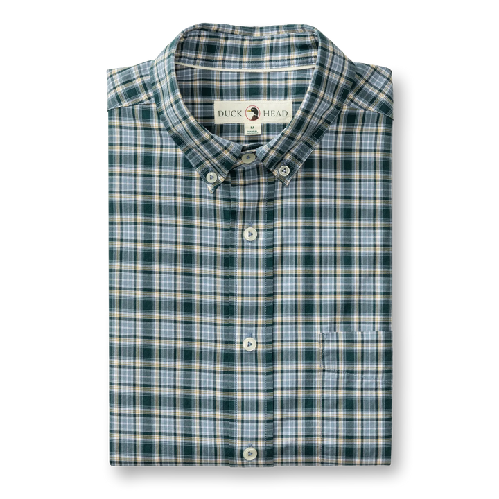 Duck Head Cotton Twill Sport Shirt: Emerald Green