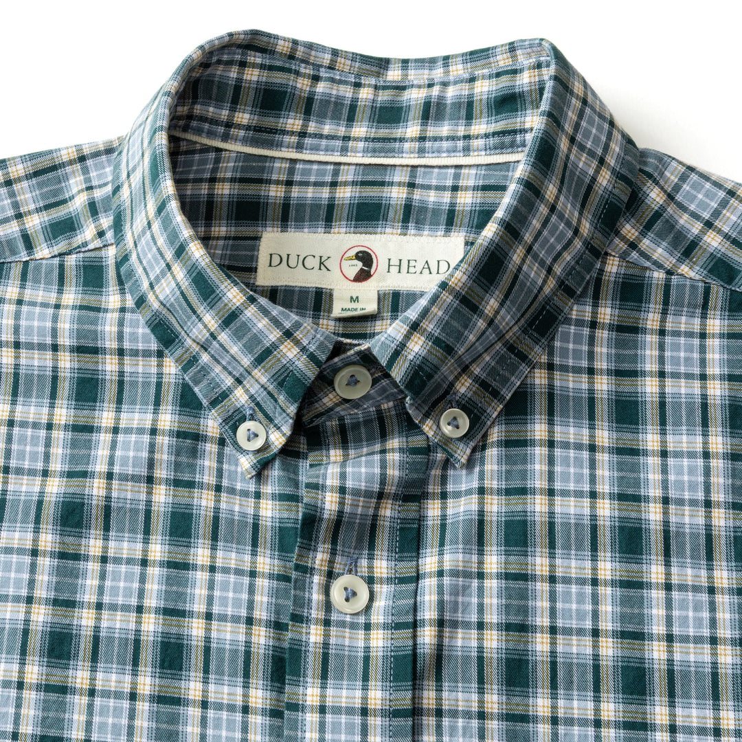 Duck Head Cotton Twill Sport Shirt: Emerald Green