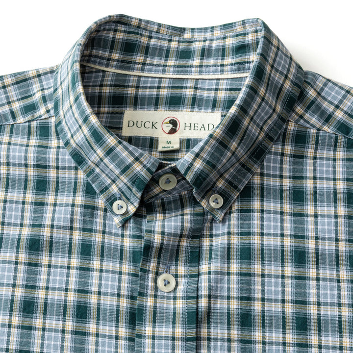 Duck Head Cotton Twill Sport Shirt: Emerald Green