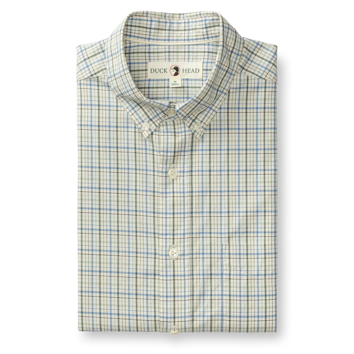 Duck Head Cotton Twill Sport Shirt: Lake Blue