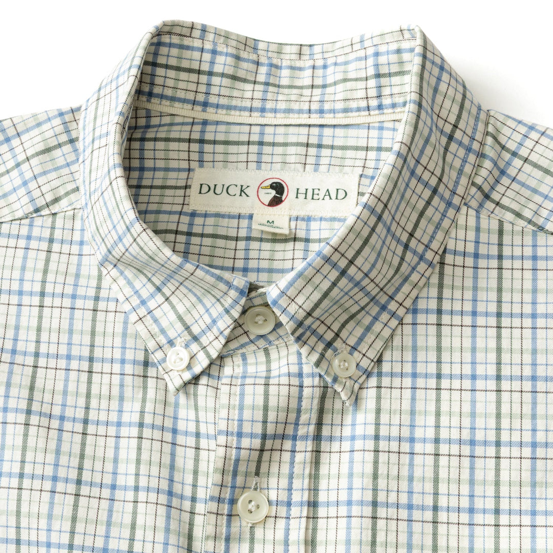 Duck Head Cotton Twill Sport Shirt: Lake Blue