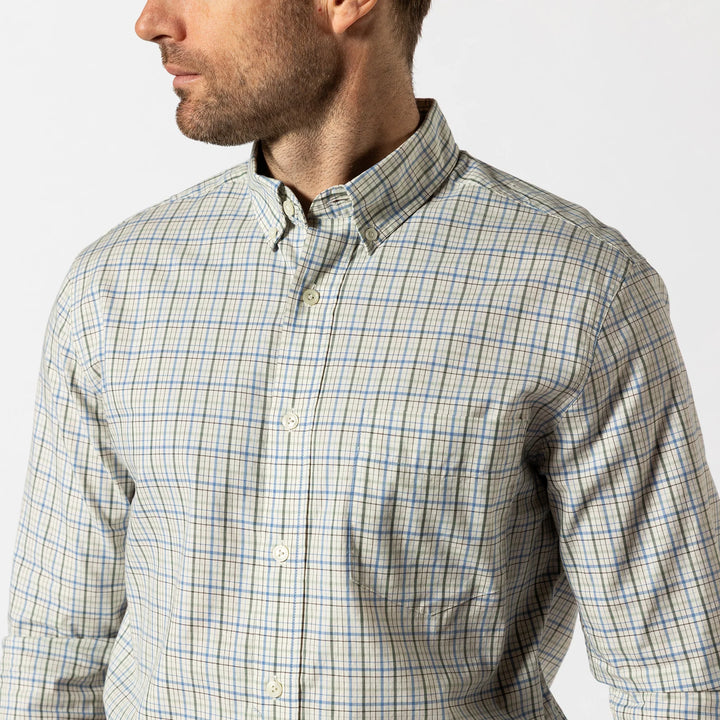 Duck Head Cotton Twill Sport Shirt: Lake Blue
