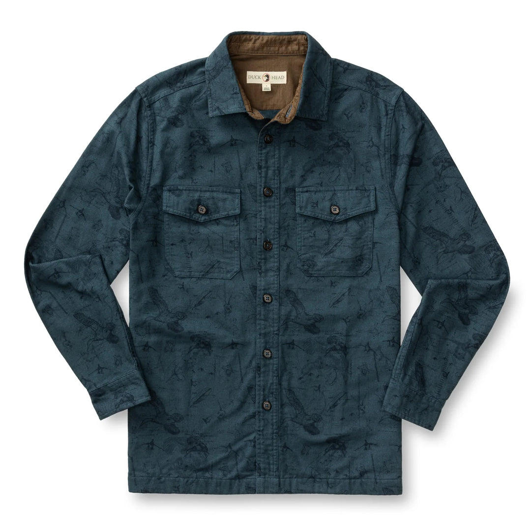 Duck Head Slater Moleskin Overshirt: Graphite Blue