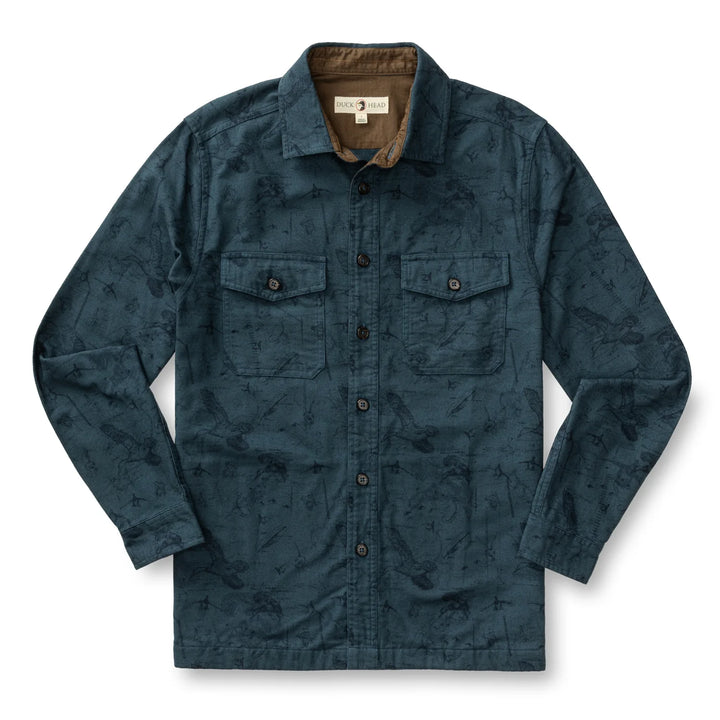 Duck Head Slater Moleskin Overshirt: Graphite Blue