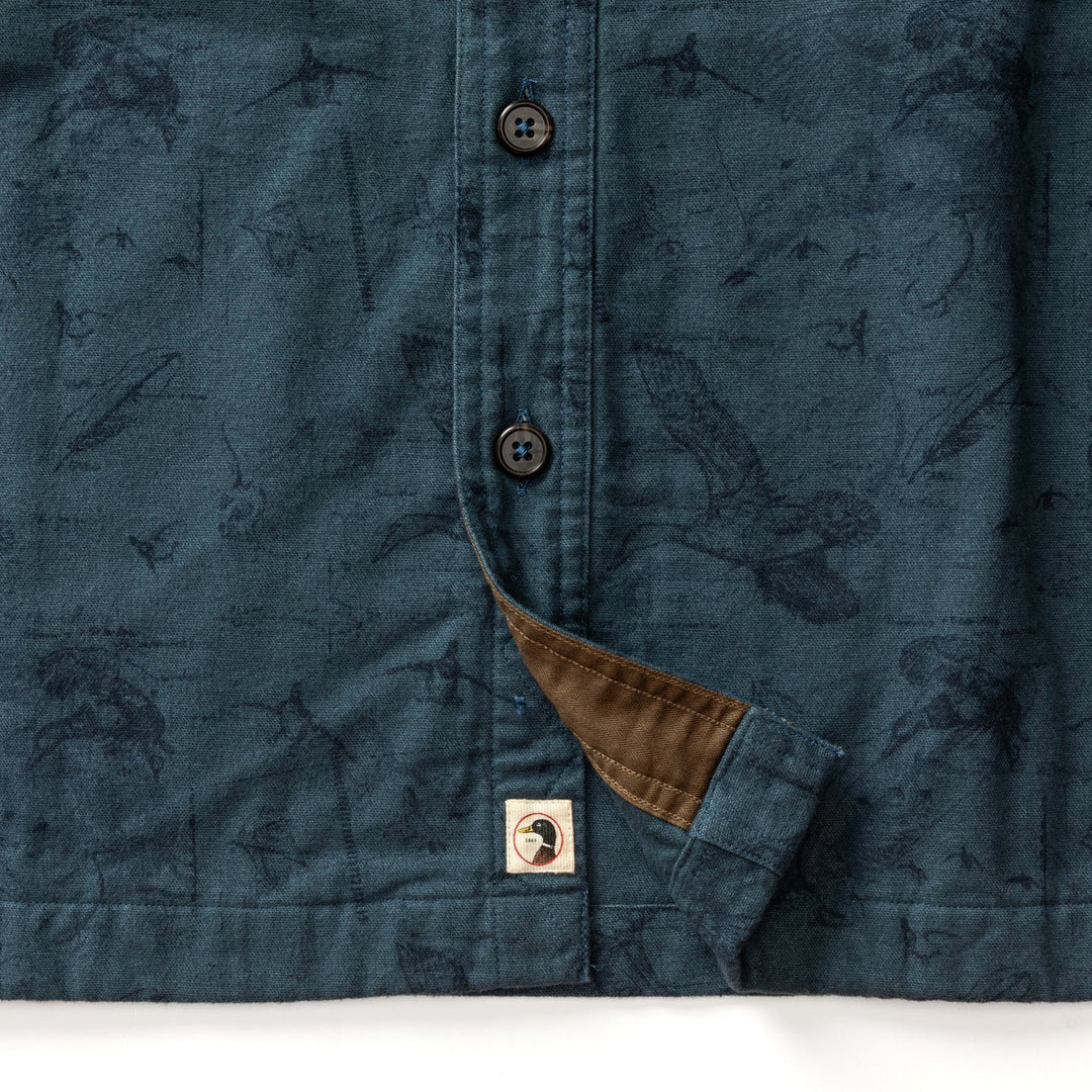 Duck Head Slater Moleskin Overshirt: Graphite Blue