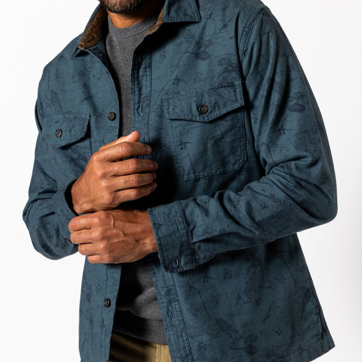 Duck Head Slater Moleskin Overshirt: Graphite Blue